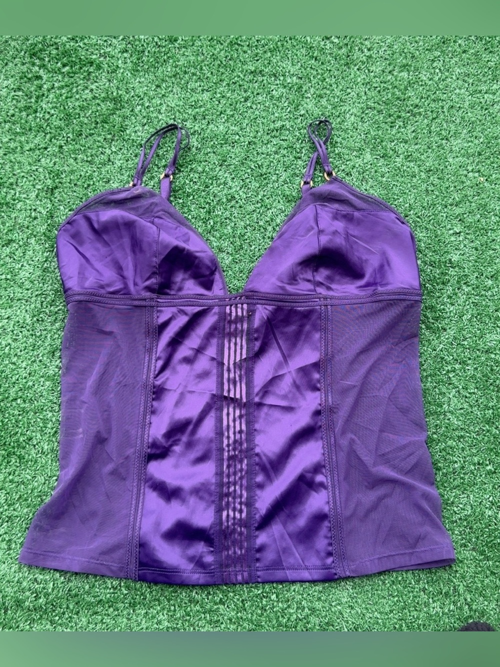 Victoria's Secret Purple Satin & Mesh Camisole